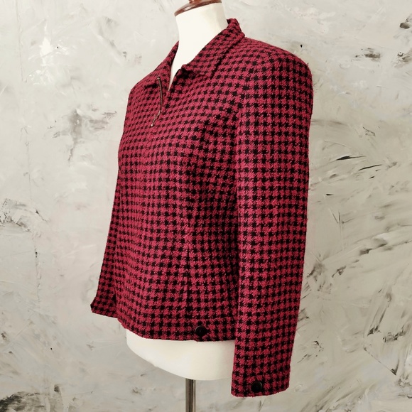 NORTON McNAUGHTON 90s Red Black Aviator Jacket - Picture 3 of 9